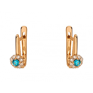 Золоті сережки з цирконієм куб. (01-200575924) фотографія