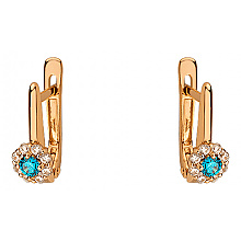 Золоті сережки з цирконієм куб. (01-200575924)