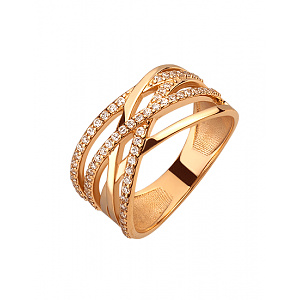 Золотое кольцо с цирконием куб. (01-200606424) фотография