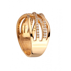 Золотое кольцо с цирконием куб. (01-200606424) фотография