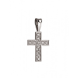 Золотий хрестик з діамантами (01-200781024) фотографія