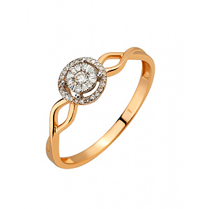 Золотое кольцо с бриллиантами (01-200838324) фотография