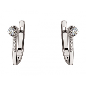 Золотые серьги с цирконием куб. (01-19113125) фотография