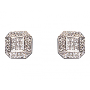 Золотые запонки с бриллиантами (01-200079125) фотография