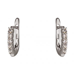 Золотые серьги с фианитом (цирконием куб.) (01-200092625) фотография