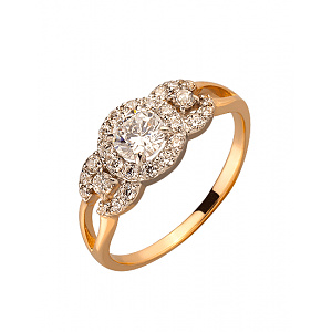 Золота каблучка з цирконієм куб. (01-200104725) фотографія