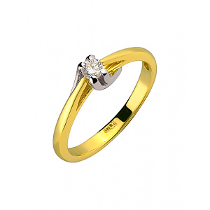 Золотое кольцо с бриллиантом (01-200164525) фотография