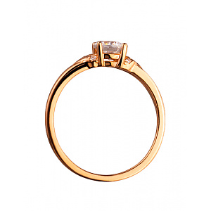 Золотое кольцо с цирконием куб. (01-200258025) фотография