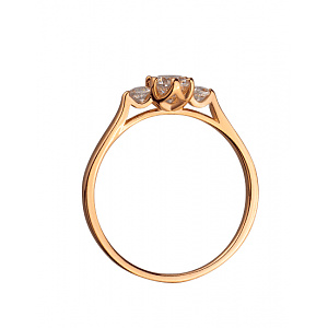 Золотое кольцо с цирконием куб. (01-200264725) фотография