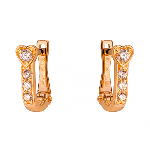 Золоті сережки з цирконієм куб. (01-200331625) фотографія