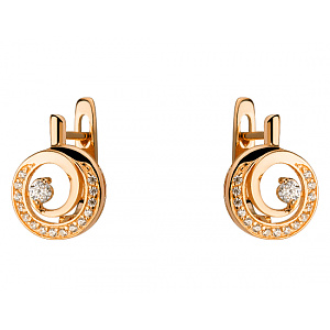 Золоті сережки з цирконієм куб. (01-200408125) фотографія