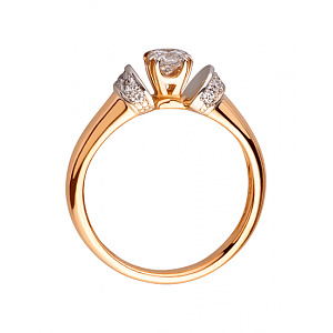 Золота каблучка з діамантами (01-200447825) фотографія