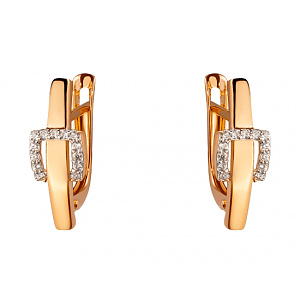 Золотые серьги с цирконием куб. (01-200453025) фотография