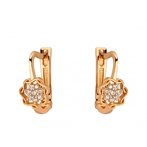 Золоті сережки з цирконієм куб. (01-200473925) фотографія