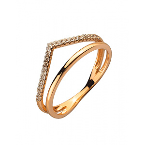 Золота каблучка з цирконієм куб. (01-200510825) фотографія