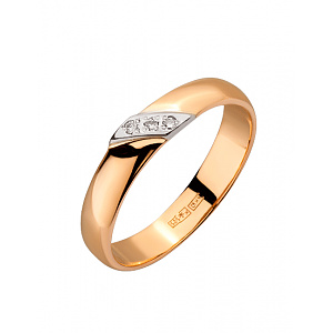 Золота обручка з діамантами (01-200530725) фотографія