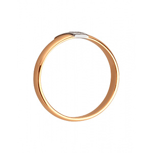 Золота обручка з діамантами (01-200530725) фотографія