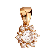 Золотий кулон з фіанітом (цирконієм куб.) (01-200769725)