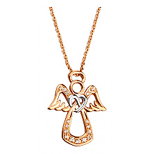 Золотое колье с фианитом (цирконием куб.) (01-200805825)