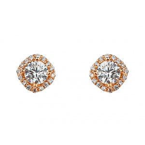 Золотые серьги с фианитом (цирконием куб.) (01-200838425) фотография