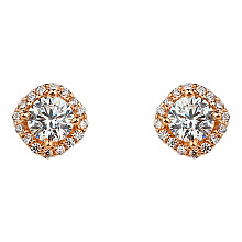 Золотые серьги с фианитом (цирконием куб.) (01-200838425)