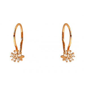 Золоті сережки з фіанітом (цирконієм куб.) (01-200867825) фотографія