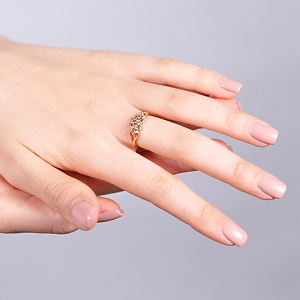 Золотое кольцо с бриллиантами (1б_к-266) фотография