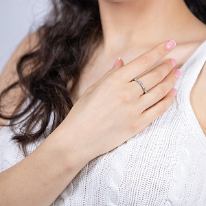 Золота каблучка з діамантами (2б_к-134) фотографія