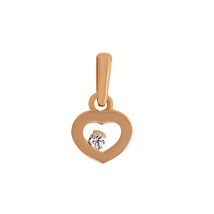 Золотой кулон с фианитом (цирконием куб.) (1п-134) фотография