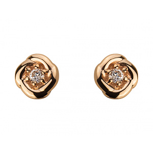 Золоті сережки з цирконієм куб. (01-18385426) фотографія