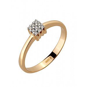 Золотое кольцо с бриллиантами (01-18922026) фотография