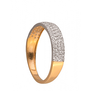 Золотое кольцо с цирконием куб. (01-200055226) фотография