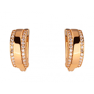 Золоті сережки з цирконієм куб. (01-200159926) фотографія