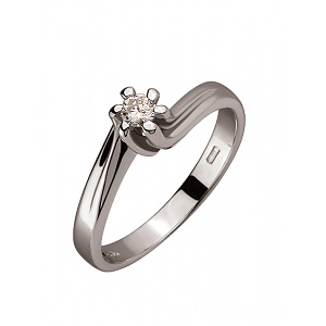 Золота каблучка з діамантом (01-200276026) фотографія