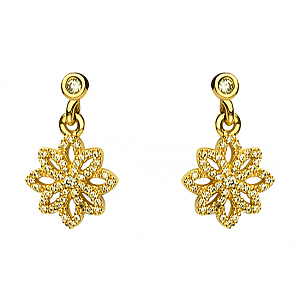 Золоті сережки з цирконієм куб. (01-200381526) фотографія