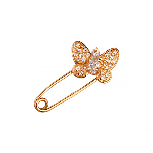 Золотая булавка с цирконием куб. (01-200395326) фотография