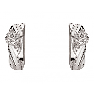 Золоті сережки з цирконієм куб. (01-200408126) фотографія