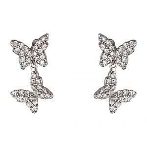 Золоті сережки з цирконієм куб. (01-200462126) фотографія