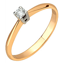 Золота каблучка з діамантом (01-200788526)