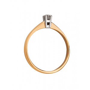 Золота каблучка з діамантом (01-200788526) фотографія