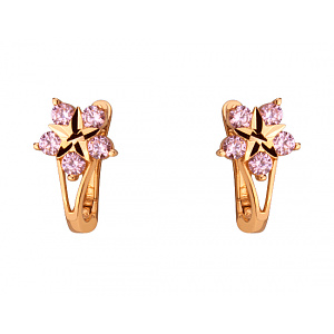 Золоті сережки з фіанітом (цирконієм куб.) (01-200819326) фотографія