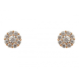 Золотые серьги с фианитом (цирконием куб.) (01-200838426) фотография