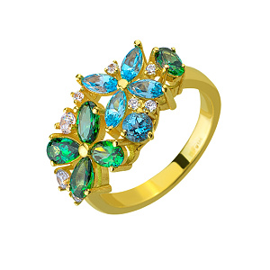 Золотое кольцо с топазами (3б_к-159) фотография