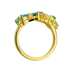 Золотое кольцо с топазами (3б_к-159) фотография