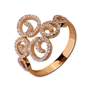 Золотое кольцо с фианитами (1б_к-207) фотография