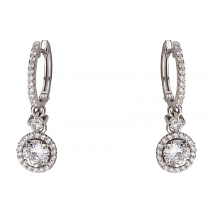 Золоті сережки з фіанітами (кубічним цирконієм) (2б_с-289) фотографія