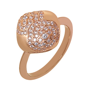 Золотое кольцо с фианитами  и  циркониями (1б_к-045) фотография