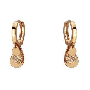 Золотые серьги с цирконием куб. (01-18922027) фотография