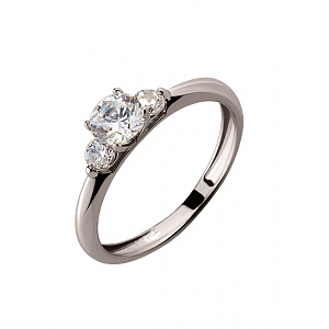 Золотое кольцо с цирконием куб. (01-19119027) фотография