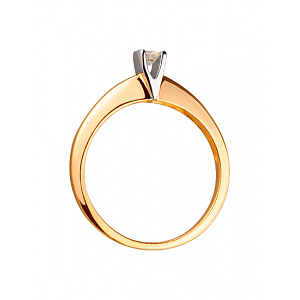 Золотое кольцо с бриллиантом (01-200020627) фотография